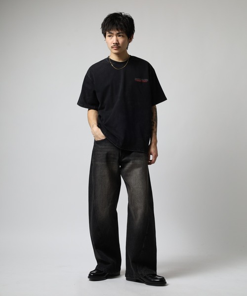 RE730（アールイーセブンサーティー）の「RE730 古着風ビンテージ半袖Tシャツ　ホットフィックスロゴ（Tシャツ/カットソー・メンズ・ブラック/グレー・M/L）」の18枚目の写真