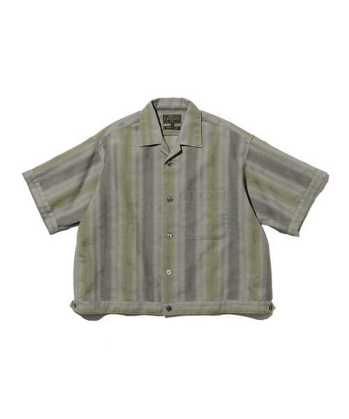 BEAMS PLUS(ビームスプラス)の「Cabana Boy-SHT Ombre Stripe(シャツ/ブラウス・メンズ・ブラック/オリーブ・LARGE/X-LARGE/SMALL/MEDIUM)」の1枚目の写真