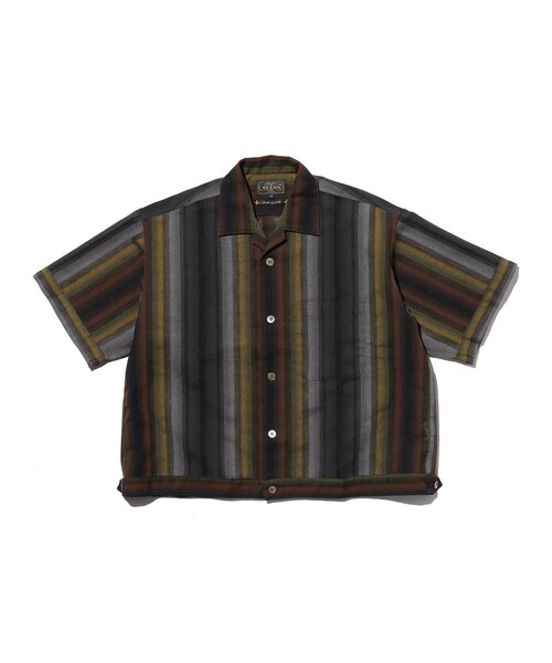 BEAMS PLUS(ビームスプラス)の「Cabana Boy-SHT Ombre Stripe(シャツ/ブラウス・メンズ・ブラック/オリーブ・LARGE/X-LARGE/SMALL/MEDIUM)」の2枚目の写真