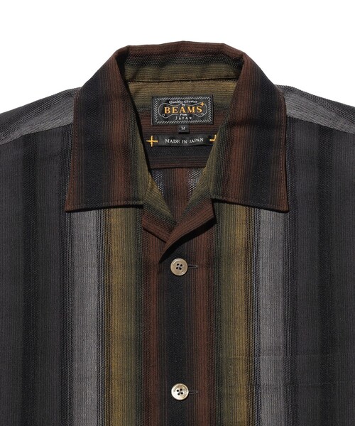BEAMS PLUS(ビームスプラス)の「Cabana Boy-SHT Ombre Stripe(シャツ/ブラウス・メンズ・ブラック/オリーブ・LARGE/X-LARGE/SMALL/MEDIUM)」の4枚目の写真