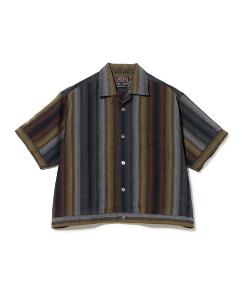 BEAMS PLUS(ビームスプラス)の「Cabana Boy-SHT Ombre Stripe(シャツ/ブラウス・メンズ・ブラック/オリーブ・LARGE/X-LARGE/SMALL/MEDIUM)」の5枚目の写真