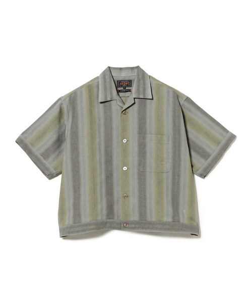 BEAMS PLUS(ビームスプラス)の「Cabana Boy-SHT Ombre Stripe(シャツ/ブラウス・メンズ・ブラック/オリーブ・LARGE/X-LARGE/SMALL/MEDIUM)」の9枚目の写真