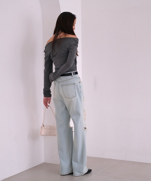 AKTE(アクテ)の「アシンメトリーギャザーカットソープルオーバー(Tシャツ/カットソー・レディース・アイボリー/チャコールグレー/セージグリーン・FREE)」の7枚目の写真