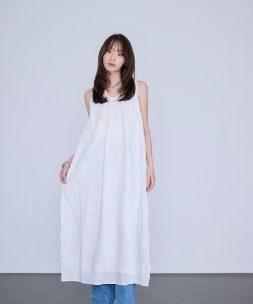 Dita Muaj.(ディータムアージュ)の「刺繍ギャザータンクワンピース(ワンピース・レディース・ホワイト・FREE)」の6枚目の写真