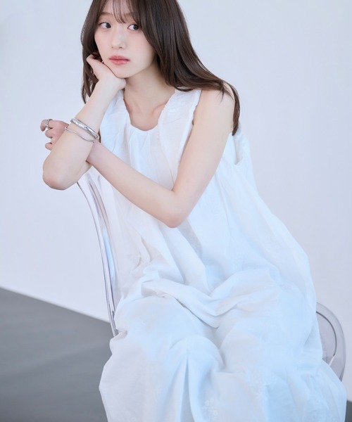 Dita Muaj.(ディータムアージュ)の「刺繍ギャザータンクワンピース(ワンピース・レディース・ホワイト・FREE)」の11枚目の写真