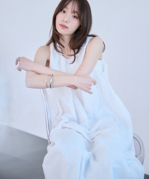 Dita Muaj.(ディータムアージュ)の「刺繍ギャザータンクワンピース(ワンピース・レディース・ホワイト・FREE)」の5枚目の写真