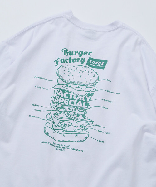 FREAK'S STORE(フリークスストア)の「限定展開 Burger Factory×FREAK'S STORE バーガーファクトリー 別注 ビッグシルエット バックプリント クルーネック Tシャツ(Tシャツ/カットソー・メンズ・ピンク/ブラウン/ホワイト/アッシュグレー/ブラック・LARGE/MEDIUM/SMALL)」の15枚目の写真