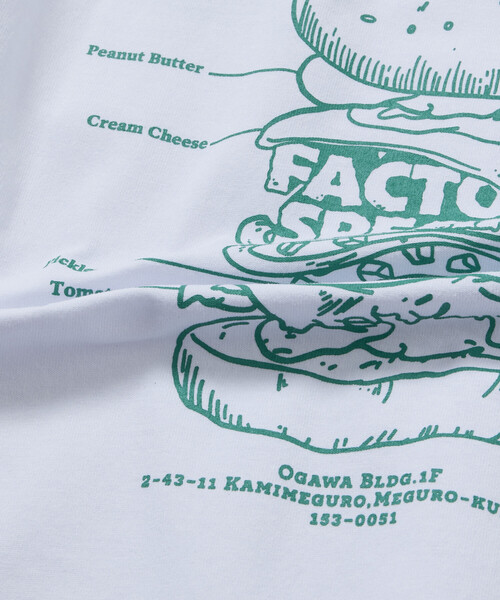 FREAK'S STORE(フリークスストア)の「限定展開 Burger Factory×FREAK'S STORE バーガーファクトリー 別注 ビッグシルエット バックプリント クルーネック Tシャツ(Tシャツ/カットソー・メンズ・ピンク/ブラウン/ホワイト/アッシュグレー/ブラック・LARGE/MEDIUM/SMALL)」の6枚目の写真