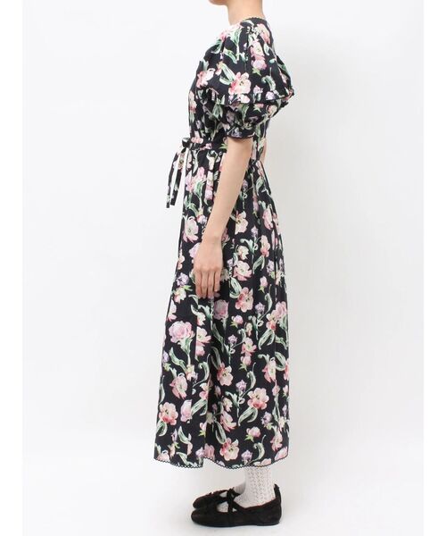 merry jenny（メリージェニー）の「flowerプリーツワンピース（ワンピース・レディース・ブラック/オフホワイト・FREE）」の5枚目の写真