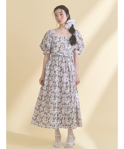 merry jenny(メリージェニー)の「flowerプリーツワンピース(ワンピース・レディース・ブラック/オフホワイト・FREE)」の15枚目の写真
