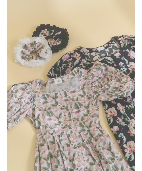 merry jenny（メリージェニー）の「flowerプリーツワンピース（ワンピース・レディース・ブラック/オフホワイト・FREE）」の17枚目の写真