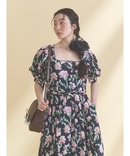 merry jenny（メリージェニー）の「flowerプリーツワンピース（ワンピース・レディース・ブラック/オフホワイト・FREE）」の21枚目の写真