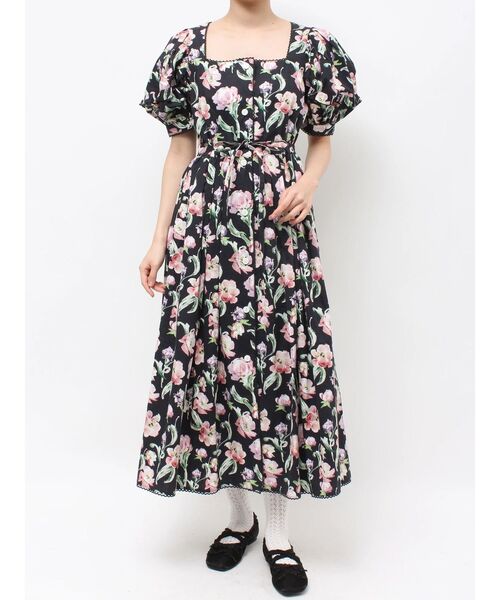 merry jenny（メリージェニー）の「flowerプリーツワンピース（ワンピース・レディース・ブラック/オフホワイト・FREE）」の15枚目の写真