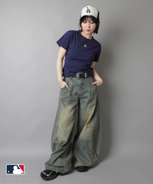 MLB(メジャーリーグベースボール)の「【NEW ERA/ニューエラ】メッシュキャップ/MLB(キャップ・レディース・ネイビー/ブラック・ONESIZE)」の6枚目の写真