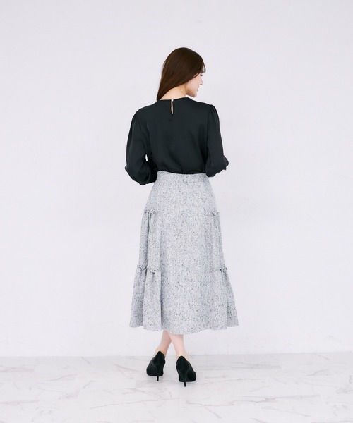 tocco closet（トッコ　クローゼット）の「サイドティアードフリルサマーツイードスカート（スカート・レディース・ピンク/ブラック・M）」の5枚目の写真