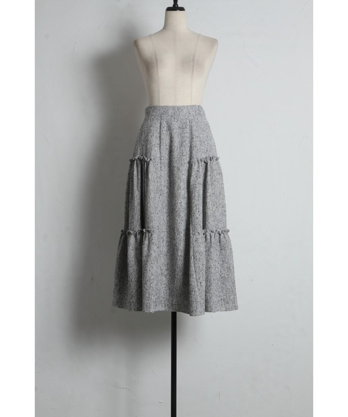 tocco closet（トッコ　クローゼット）の「サイドティアードフリルサマーツイードスカート（スカート・レディース・ピンク/ブラック・M）」の21枚目の写真