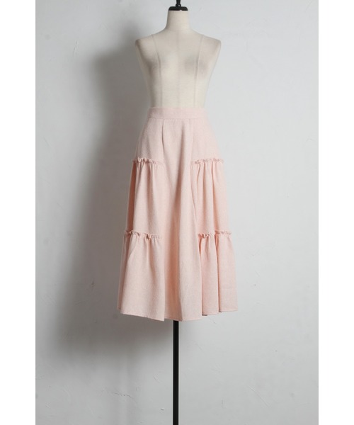 tocco closet（トッコ　クローゼット）の「サイドティアードフリルサマーツイードスカート（スカート・レディース・ピンク/ブラック・M）」の22枚目の写真