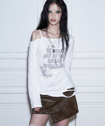 NOT KNOWING | Destroyed Back Lace Top (WHITE)(Tシャツ/カットソー)