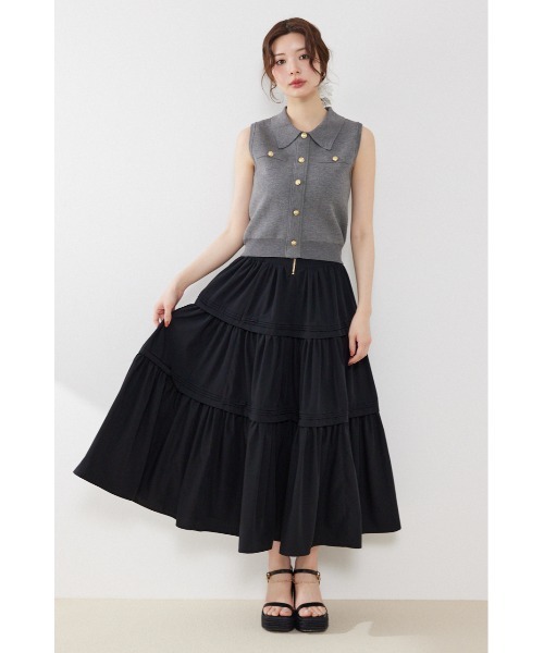 rienda(リエンダ)の「ゴールドボタンノースリニットトップス 春服 夏服 ノースリーブ(ニット/セーター・レディース・ライトピンク/グレー/キャメル/ネイビー・FREE)」の7枚目の写真