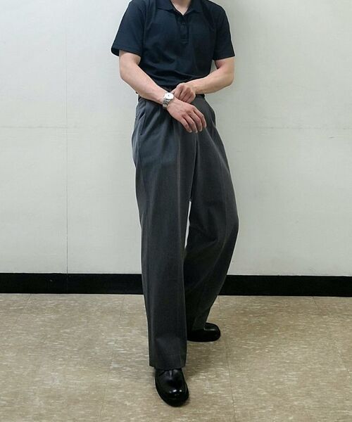 DRAW FIT（ドローフィット）の「ツーピンタックバンディングワイドスラックス [グレー]（スラックス・メンズ・その他・SMALL/MEDIUM/LARGE/X-LARGE/XX-LARGE）」の3枚目の写真