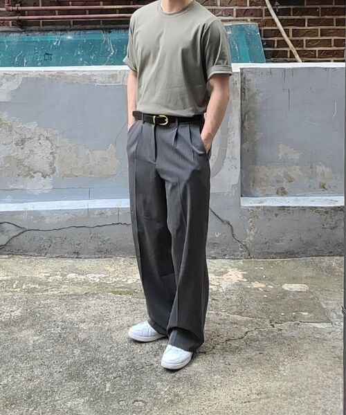 DRAW FIT（ドローフィット）の「ツーピンタックバンディングワイドスラックス [グレー]（スラックス・メンズ・その他・SMALL/MEDIUM/LARGE/X-LARGE/XX-LARGE）」の8枚目の写真