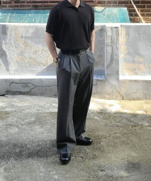 DRAW FIT（ドローフィット）の「ツーピンタックバンディングワイドスラックス [グレー]（スラックス・メンズ・その他・SMALL/MEDIUM/LARGE/X-LARGE/XX-LARGE）」の9枚目の写真