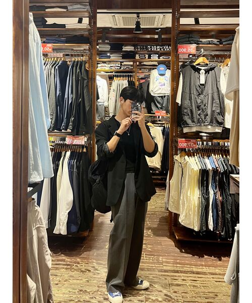 DRAW FIT（ドローフィット）の「ツーピンタックバンディングワイドスラックス [グレー]（スラックス・メンズ・その他・SMALL/MEDIUM/LARGE/X-LARGE/XX-LARGE）」の13枚目の写真