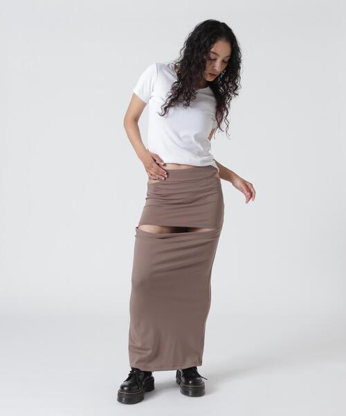 ROYAL FLASH（ロイヤルフラッシュ）の「MITSUKI/ミツキ/Mini Cut Drape Skirt（スカート・レディース・カーキ/ブラック・M/S）」の22枚目の写真