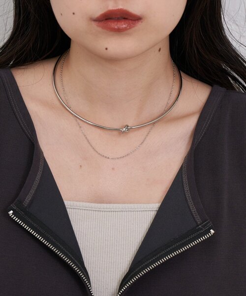 CIAOPANIC TYPY(チャオパニックティピー)の「: lil2連ねじりチョーカー(ネックレス・レディース・シルバー/ゴールド・ONE SIZE)」の1枚目の写真