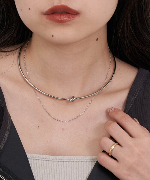 CIAOPANIC TYPY(チャオパニックティピー)の「: lil2連ねじりチョーカー(ネックレス・レディース・シルバー/ゴールド・ONE SIZE)」の4枚目の写真