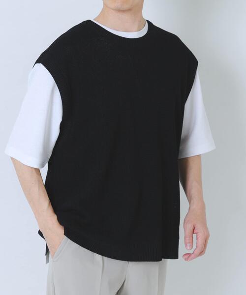 ITEMS URBANRESEARCH(アイテムズ アーバンリサーチ)の「『接触冷感/抗菌』高機能ニットベスト+5分袖Tシャツset(楽着シリーズ)(ニット/セーター・メンズ・モカ/ブラック/グレー・LARGE/MEDIUM)」の21枚目の写真