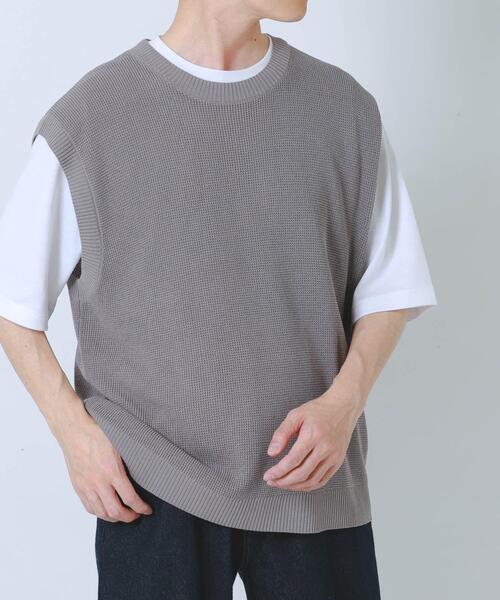 ITEMS URBANRESEARCH（アイテムズ アーバンリサーチ）の「『接触冷感/抗菌』高機能ニットベスト+5分袖Tシャツset(楽着シリーズ)（ニット/セーター・メンズ・モカ/ブラック/グレー・LARGE/MEDIUM）」の22枚目の写真
