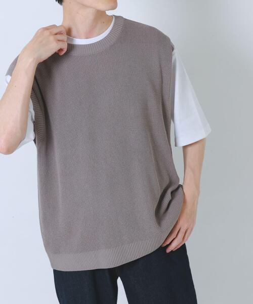ITEMS URBANRESEARCH（アイテムズ アーバンリサーチ）の「『接触冷感/抗菌』高機能ニットベスト+5分袖Tシャツset(楽着シリーズ)（ニット/セーター・メンズ・モカ/ブラック/グレー・LARGE/MEDIUM）」の21枚目の写真