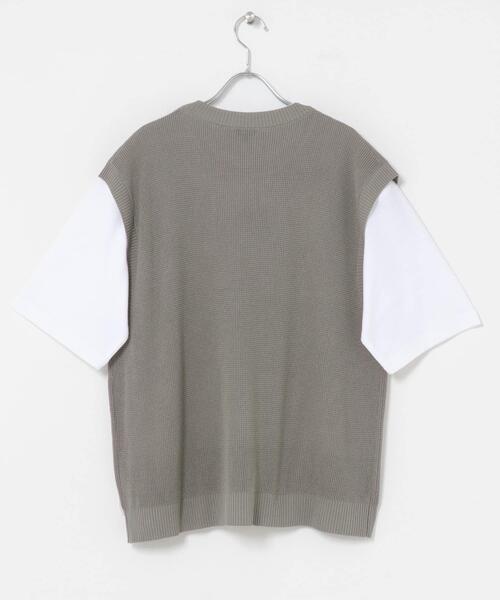 ITEMS URBANRESEARCH（アイテムズ アーバンリサーチ）の「『接触冷感/抗菌』高機能ニットベスト+5分袖Tシャツset(楽着シリーズ)（ニット/セーター・メンズ・モカ/ブラック/グレー・LARGE/MEDIUM）」の15枚目の写真