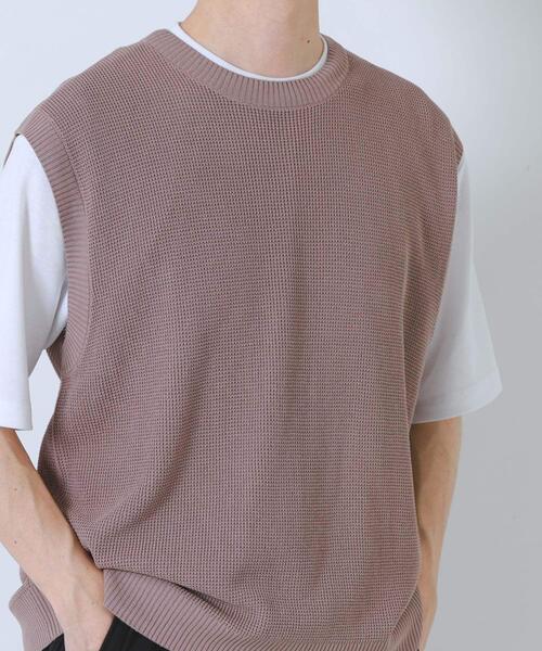 ITEMS URBANRESEARCH（アイテムズ アーバンリサーチ）の「『接触冷感/抗菌』高機能ニットベスト+5分袖Tシャツset(楽着シリーズ)（ニット/セーター・メンズ・モカ/ブラック/グレー・LARGE/MEDIUM）」の9枚目の写真