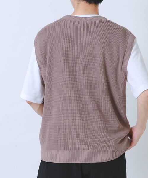 ITEMS URBANRESEARCH（アイテムズ アーバンリサーチ）の「『接触冷感/抗菌』高機能ニットベスト+5分袖Tシャツset(楽着シリーズ)（ニット/セーター・メンズ・モカ/ブラック/グレー・LARGE/MEDIUM）」の8枚目の写真