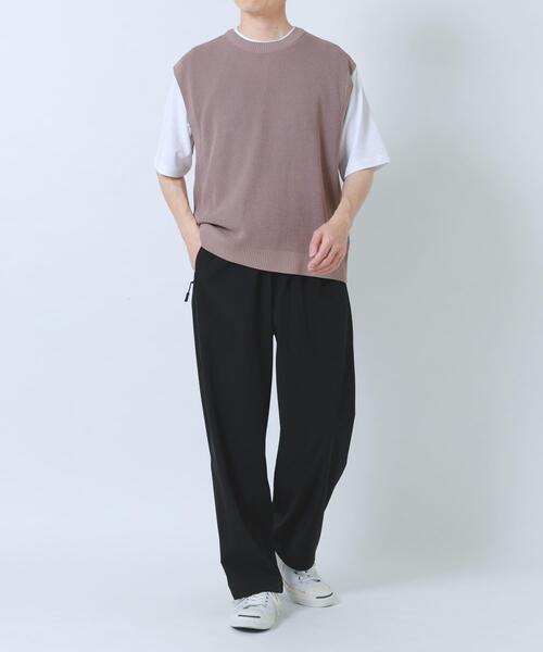 ITEMS URBANRESEARCH（アイテムズ アーバンリサーチ）の「『接触冷感/抗菌』高機能ニットベスト+5分袖Tシャツset(楽着シリーズ)（ニット/セーター・メンズ・モカ/ブラック/グレー・LARGE/MEDIUM）」の6枚目の写真