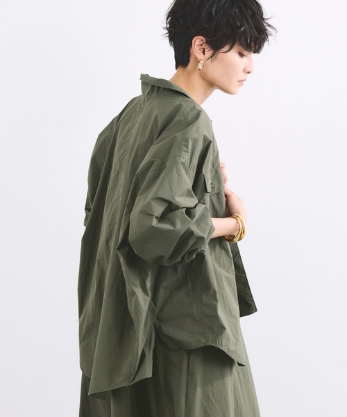 BARNYARDSTORM（バンヤードストーム）の「BARNYARDSTORM / トラベルワークシャツ【撥水 / JAPAN FABRIC】（シャツ/ブラウス・レディース・カーキ/チャコール・0/1）」の5枚目の写真