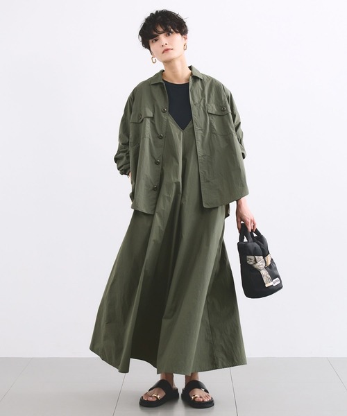 BARNYARDSTORM（バンヤードストーム）の「BARNYARDSTORM / トラベルワークシャツ【撥水 / JAPAN FABRIC】（シャツ/ブラウス・レディース・カーキ/チャコール・0/1）」の7枚目の写真