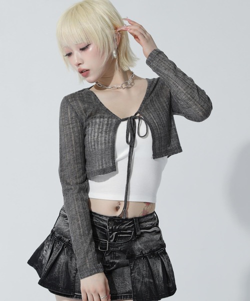 ANAP(アナップ)の「ボレロ カーディガン(カーディガン/ボレロ・レディース・ホワイト/ベージュ/ダークグレー・F)」の2枚目の写真