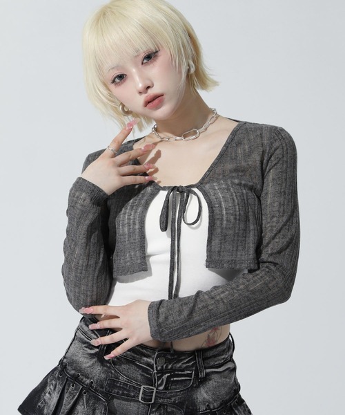 ANAP(アナップ)の「ボレロ カーディガン(カーディガン/ボレロ・レディース・ホワイト/ベージュ/ダークグレー・F)」の10枚目の写真