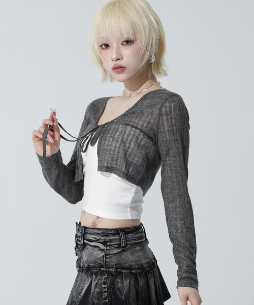 ANAP(アナップ)の「ボレロ カーディガン(カーディガン/ボレロ・レディース・ホワイト/ベージュ/ダークグレー・F)」の11枚目の写真