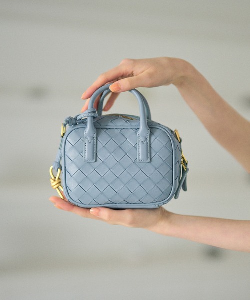 LAULEN(ローレン)の「2way bias mesh mini boston bag /2wayバイヤスメッシュミニボストンバッグ(ショルダーバッグ・レディース・イエロー/アイボリー/グリーン/キャメル/ブルー・FREE)」の1枚目の写真