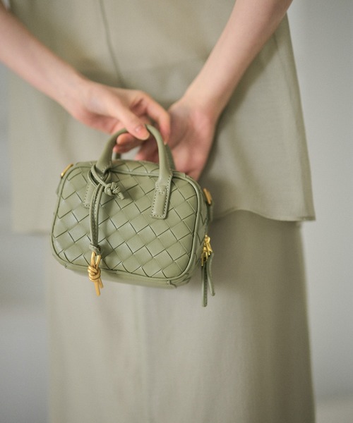 LAULEN(ローレン)の「2way bias mesh mini boston bag /2wayバイヤスメッシュミニボストンバッグ(ショルダーバッグ・レディース・イエロー/アイボリー/グリーン/キャメル/ブルー・FREE)」の3枚目の写真
