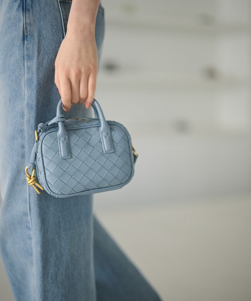 LAULEN(ローレン)の「2way bias mesh mini boston bag /2wayバイヤスメッシュミニボストンバッグ(ショルダーバッグ・レディース・イエロー/アイボリー/グリーン/キャメル/ブルー・FREE)」の9枚目の写真