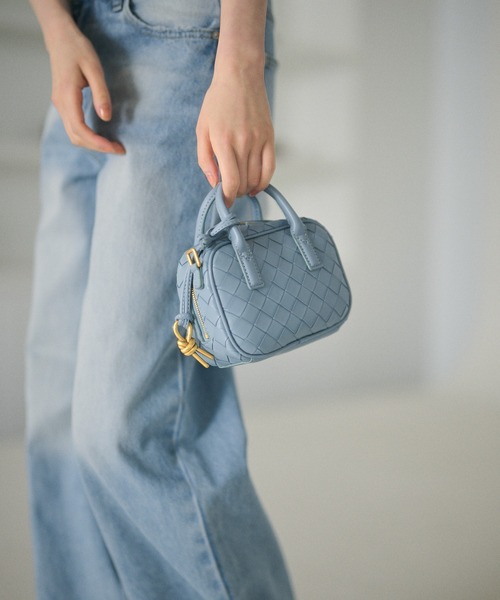 LAULEN(ローレン)の「2way bias mesh mini boston bag /2wayバイヤスメッシュミニボストンバッグ(ショルダーバッグ・レディース・イエロー/アイボリー/グリーン/キャメル/ブルー・FREE)」の10枚目の写真