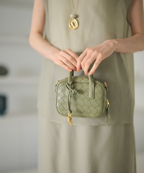 LAULEN(ローレン)の「2way bias mesh mini boston bag /2wayバイヤスメッシュミニボストンバッグ(ショルダーバッグ・レディース・イエロー/アイボリー/グリーン/キャメル/ブルー・FREE)」の15枚目の写真