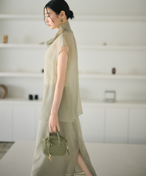LAULEN(ローレン)の「2way bias mesh mini boston bag /2wayバイヤスメッシュミニボストンバッグ(ショルダーバッグ・レディース・イエロー/アイボリー/グリーン/キャメル/ブルー・FREE)」の17枚目の写真