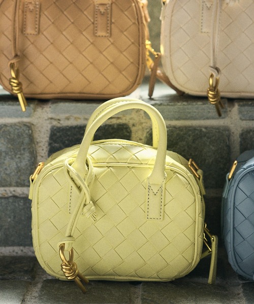 LAULEN(ローレン)の「2way bias mesh mini boston bag /2wayバイヤスメッシュミニボストンバッグ(ショルダーバッグ・レディース・イエロー/アイボリー/グリーン/キャメル/ブルー・FREE)」の20枚目の写真