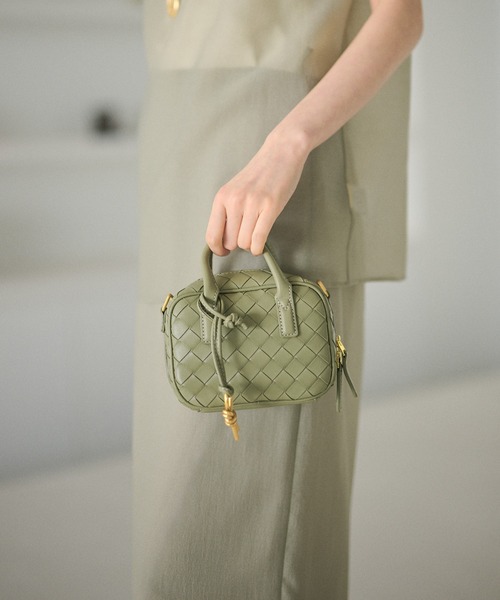 LAULEN(ローレン)の「2way bias mesh mini boston bag /2wayバイヤスメッシュミニボストンバッグ(ショルダーバッグ・レディース・イエロー/アイボリー/グリーン/キャメル/ブルー・FREE)」の14枚目の写真
